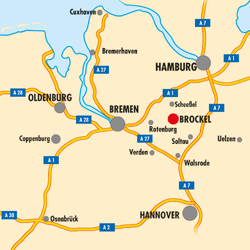 Kartenteil von Niedersachsen mit Umgebung Brockel abgebildet