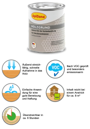 ApiDana® Holzgrund 750 ml, Frontansicht, mit Produktinformationen