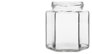 Sechseckglas 390 ml "solo" ohne Deckel