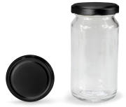 Rundglas hoch 212 ml mit 53er schwarz-matt Blueseal®