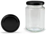 Rundglas hoch 381 ml mit 66er schwarz-matt Blueseal®