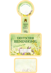 Rütli® Honigglas-Etikett 500 g, Siegel rund, Blumenwiese