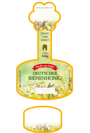 Rütli® Honigglas-Etikett 500 g, Siegel Klee, Blumenwiese