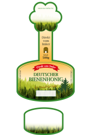 Rütli® Honigglas-Etikett 500 g, Siegel Klee, Wald