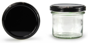 Sturzglas 125 ml mit 66er schwarz glänzend