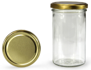 Sturzglas 277 ml mit 66er gold