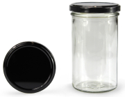 Sturzglas 277 ml mit 66er schwarz glänzend