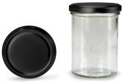 Sturzglas 435 ml mit 82er schwarz-matt