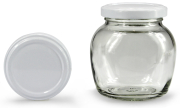 Ovalglas 212 ml mit 58er weiß