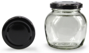 Ovalglas 212 ml mit 58er schwarz glänzend