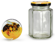 Achteckglas 280 ml mit 58er Biene