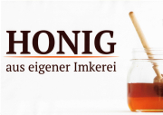 ApiSina® Werbeaufkleber „Glas mit Honignehmer weiß“