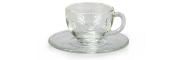 Bieno®Glas Moccatasse mit Untersetzer